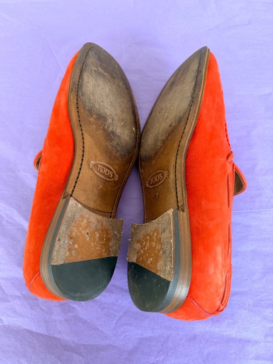 TOD\'S Men\'s Orange Suede Loafers Size 7 main image 12